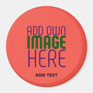 MODERNE EDITABLE RED ORANGE IMAGE TEMPLATE MAGNET
