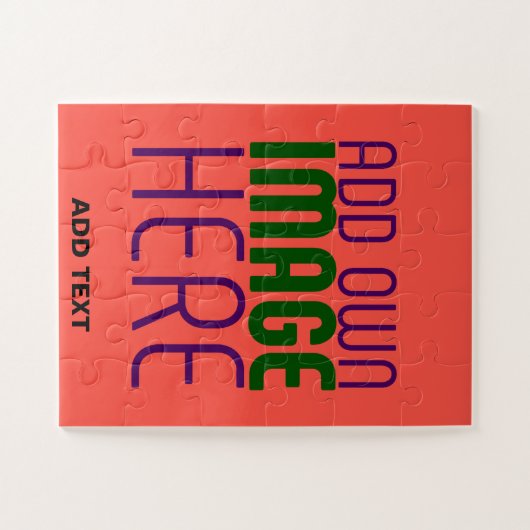 MODERNE EDITABLE RED ORANGE IMAGE TEMPLATE PUZZLE (Horizontal)