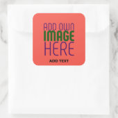 MODERNE EDITABLE RED ORANGE IMAGE TEMPLATE QUADRATISCHER AUFKLEBER (Tasche)