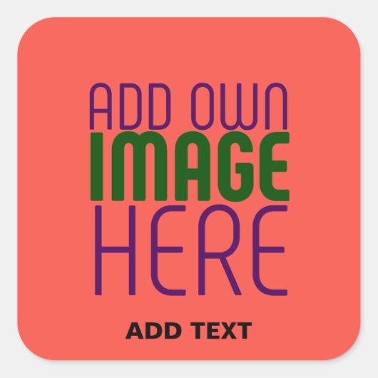 MODERNE EDITABLE RED ORANGE IMAGE TEMPLATE QUADRATISCHER AUFKLEBER (Vorderseite)