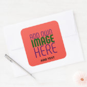 MODERNE EDITABLE RED ORANGE IMAGE TEMPLATE QUADRATISCHER AUFKLEBER (Umschlag)