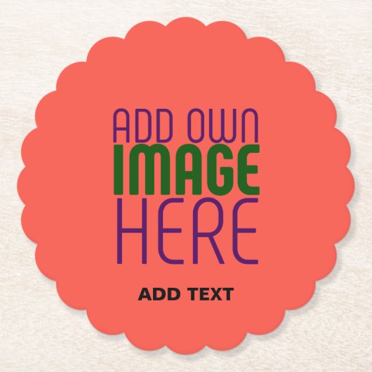 MODERNE EDITABLE RED ORANGE IMAGE TEMPLATE UNTERSETZER (Vorderseite)
