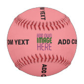 MODERNE, EDITABLE SALMON PINK BILDTEMPLATE BASEBALL (Rückseite)