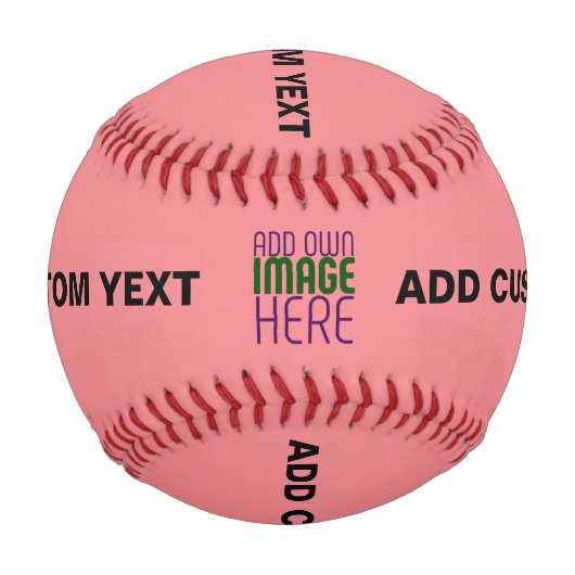 MODERNE, EDITABLE SALMON PINK BILDTEMPLATE BASEBALL (Vorderseite)