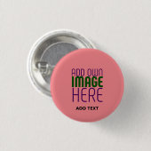 MODERNE, EDITABLE SALMON PINK BILDTEMPLATE BUTTON (Vorne & Hinten)