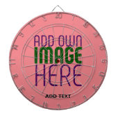 MODERNE, EDITABLE SALMON PINK BILDTEMPLATE DARTSCHEIBE (vorne)