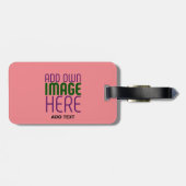 MODERNE, EDITABLE SALMON PINK BILDTEMPLATE GEPÄCKANHÄNGER (Rückseite horizontal)