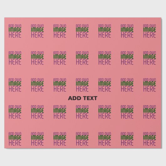 MODERNE, EDITABLE SALMON PINK BILDTEMPLATE GESCHENKPAPIER (Flach)