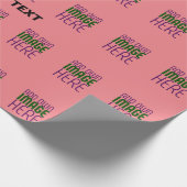 MODERNE, EDITABLE SALMON PINK BILDTEMPLATE GESCHENKPAPIER (Ecke)
