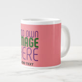 MODERNE, EDITABLE SALMON PINK BILDTEMPLATE Jumbo-Tasse (Vorderseite Rechts)