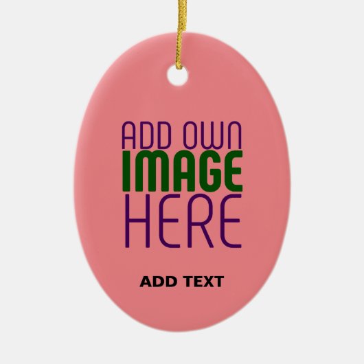 MODERNE, EDITABLE SALMON PINK BILDTEMPLATE KERAMIK ORNAMENT (Vorne)