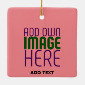 MODERNE, EDITABLE SALMON PINK BILDTEMPLATE KERAMIKORNAMENT (Rückseite)