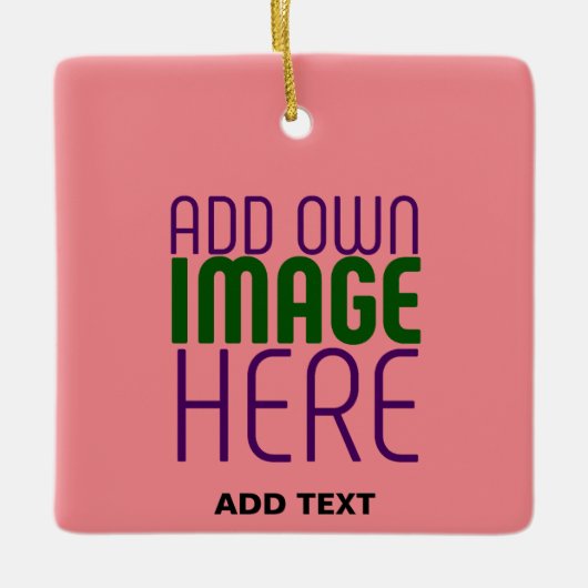 MODERNE, EDITABLE SALMON PINK BILDTEMPLATE KERAMIKORNAMENT (Vorderseite)