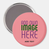MODERNE, EDITABLE SALMON PINK BILDTEMPLATE MAGNET (Vorderseite/Rückseite)