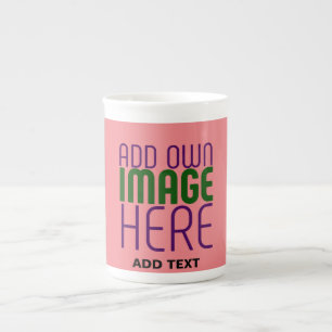 MODERNE, EDITABLE SALMON PINK BILDTEMPLATE PORZELLANTASSE