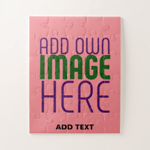 MODERNE, EDITABLE SALMON PINK BILDTEMPLATE PUZZLE