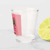 MODERNE, EDITABLE SALMON PINK BILDTEMPLATE SCHNAPSGLAS (Rechts)
