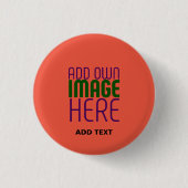 MODERNE EDITABLE TOMATO RED IMAGE TEXT TEMPLATE BUTTON (Vorderseite)