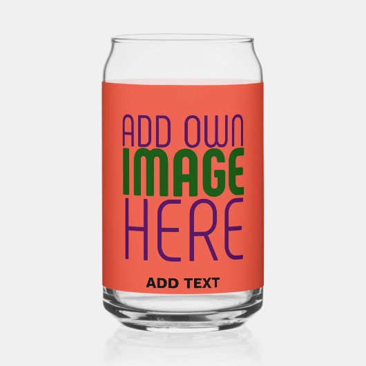 MODERNE EDITABLE TOMATO RED IMAGE TEXT TEMPLATE DOSENGLAS (Vorderseite)