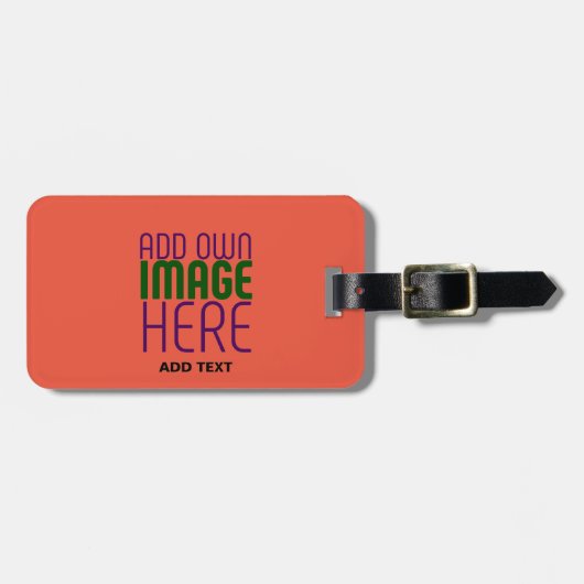 MODERNE EDITABLE TOMATO RED IMAGE TEXT TEMPLATE GEPÄCKANHÄNGER (Vorderseite horizontal)