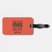 MODERNE EDITABLE TOMATO RED IMAGE TEXT TEMPLATE GEPÄCKANHÄNGER (Rückseite horizontal)