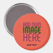 MODERNE EDITABLE TOMATO RED IMAGE TEXT TEMPLATE MAGNET (Vorderseite/Rückseite)