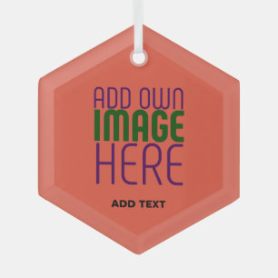 MODERNE EDITABLE TOMATO RED IMAGE TEXT TEMPLATE ORNAMENT AUS GLAS