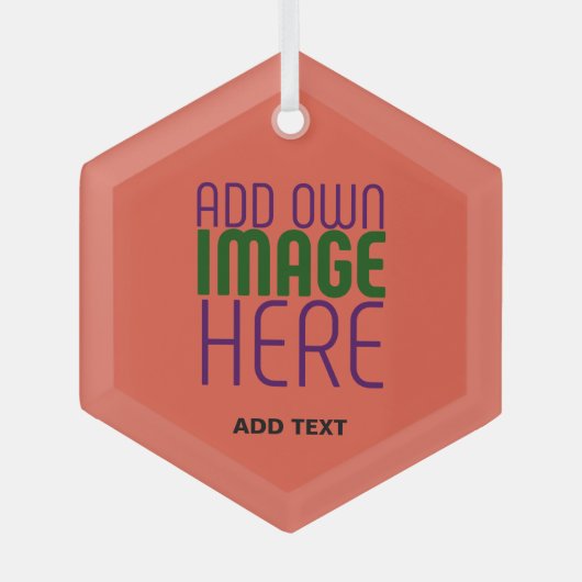 MODERNE EDITABLE TOMATO RED IMAGE TEXT TEMPLATE ORNAMENT AUS GLAS (Vorderseite)
