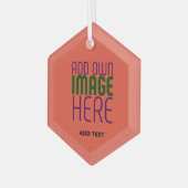 MODERNE EDITABLE TOMATO RED IMAGE TEXT TEMPLATE ORNAMENT AUS GLAS (Vorderseite Links)