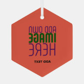 MODERNE EDITABLE TOMATO RED IMAGE TEXT TEMPLATE ORNAMENT AUS GLAS (Rückseite)