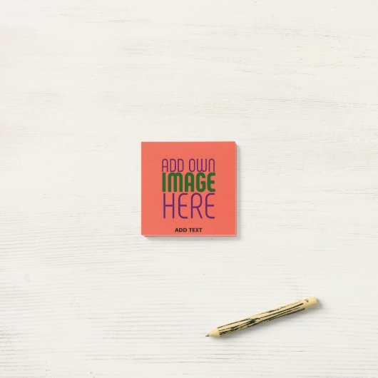 MODERNE EDITABLE TOMATO RED IMAGE TEXT TEMPLATE POST-IT KLEBEZETTEL (Auf Schreibtisch)