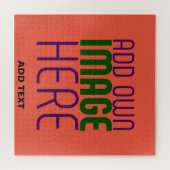 MODERNE EDITABLE TOMATO RED IMAGE TEXT TEMPLATE PUZZLE (Horizontal)