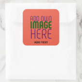 MODERNE EDITABLE TOMATO RED IMAGE TEXT TEMPLATE QUADRATISCHER AUFKLEBER (Tasche)
