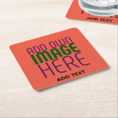 MODERNE EDITABLE TOMATO RED IMAGE TEXT TEMPLATE RECHTECKIGER PAPPUNTERSETZER (angewinkelt)