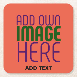 MODERNE EDITABLE TOMATO RED IMAGE TEXT TEMPLATE RECHTECKIGER PAPPUNTERSETZER