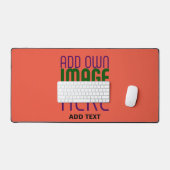 MODERNE EDITABLE TOMATO RED IMAGE TEXT TEMPLATE SCHREIBTISCHUNTERLAGE (Tastatur & Maus)