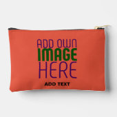 MODERNE EDITABLE TOMATO RED IMAGE TEXT TEMPLATE ZUBEHÖRTASCHE (Rückseite)