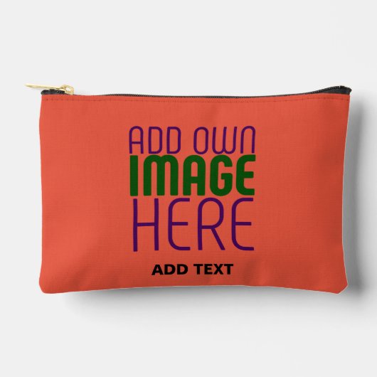 MODERNE EDITABLE TOMATO RED IMAGE TEXT TEMPLATE ZUBEHÖRTASCHE (Vorderseite)