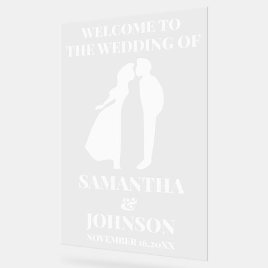 Moderne, EDITABLE Wedding Willkommen Acrylschild (Winkel)