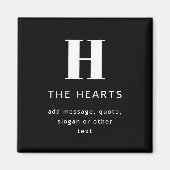 Moderne, editierbare Monogramm-Name & Nachricht |  Magnet (Vorne)