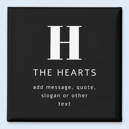 Moderne, editierbare Monogramm-Name & Nachricht |  Magnet