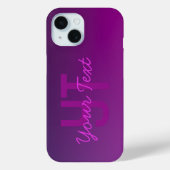 Moderne editierbare monogrammierte Text & Lila Omb Case-Mate iPhone Hülle (Rückseite)