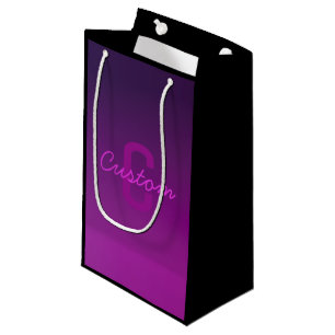 Moderne editierbare monogrammierte Text & lila Omb Kleine Geschenktüte