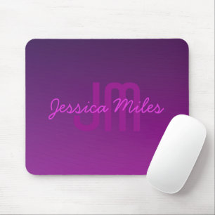 Moderne editierbare monogrammierte Text & Lila Omb Mousepad