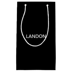 Moderne editierbare Schrift   Schwarz & Weiß Kleine Geschenktüte