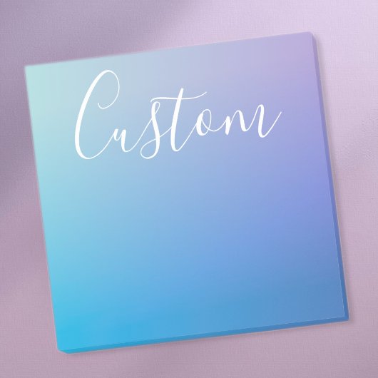 Moderne editierbare Skriptschrift | Farbige Ombre Post-it Klebezettel