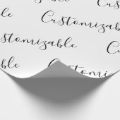 Moderne editierbare Skripttextvorlage | Schwarz & Geschenkpapier (Ecke)