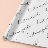 Moderne editierbare Skripttextvorlage | Schwarz & Geschenkpapier