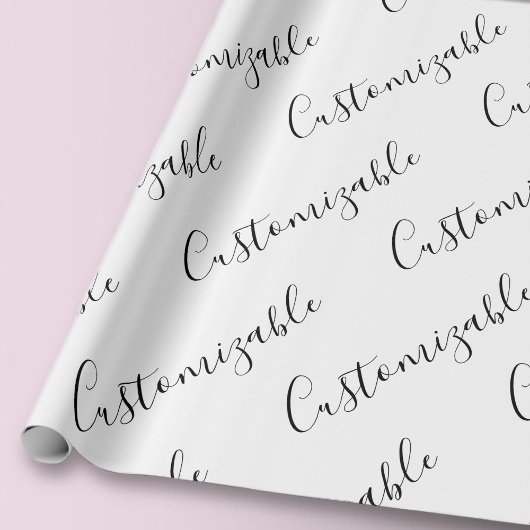 Moderne editierbare Skripttextvorlage | Schwarz & Geschenkpapier