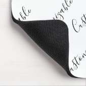 Moderne editierbare Skripttextvorlage | Schwarz & Mousepad (Ecke)